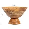 thumbnail image 2 of Creative Co-Op Boho Wood Pedestal Serving Bowl, Light Brown Finish, 2 of 7