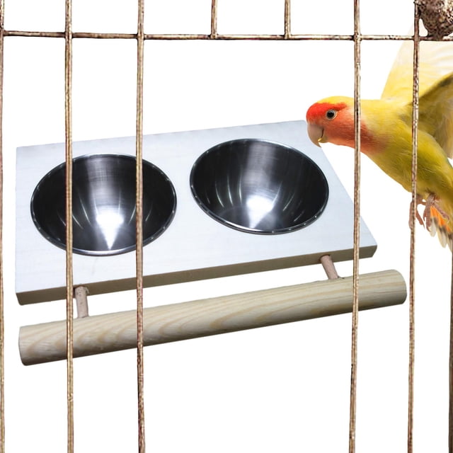 Plato de Alimentación para Pájaros Yinane Comedero de Tazas Doble Ranura