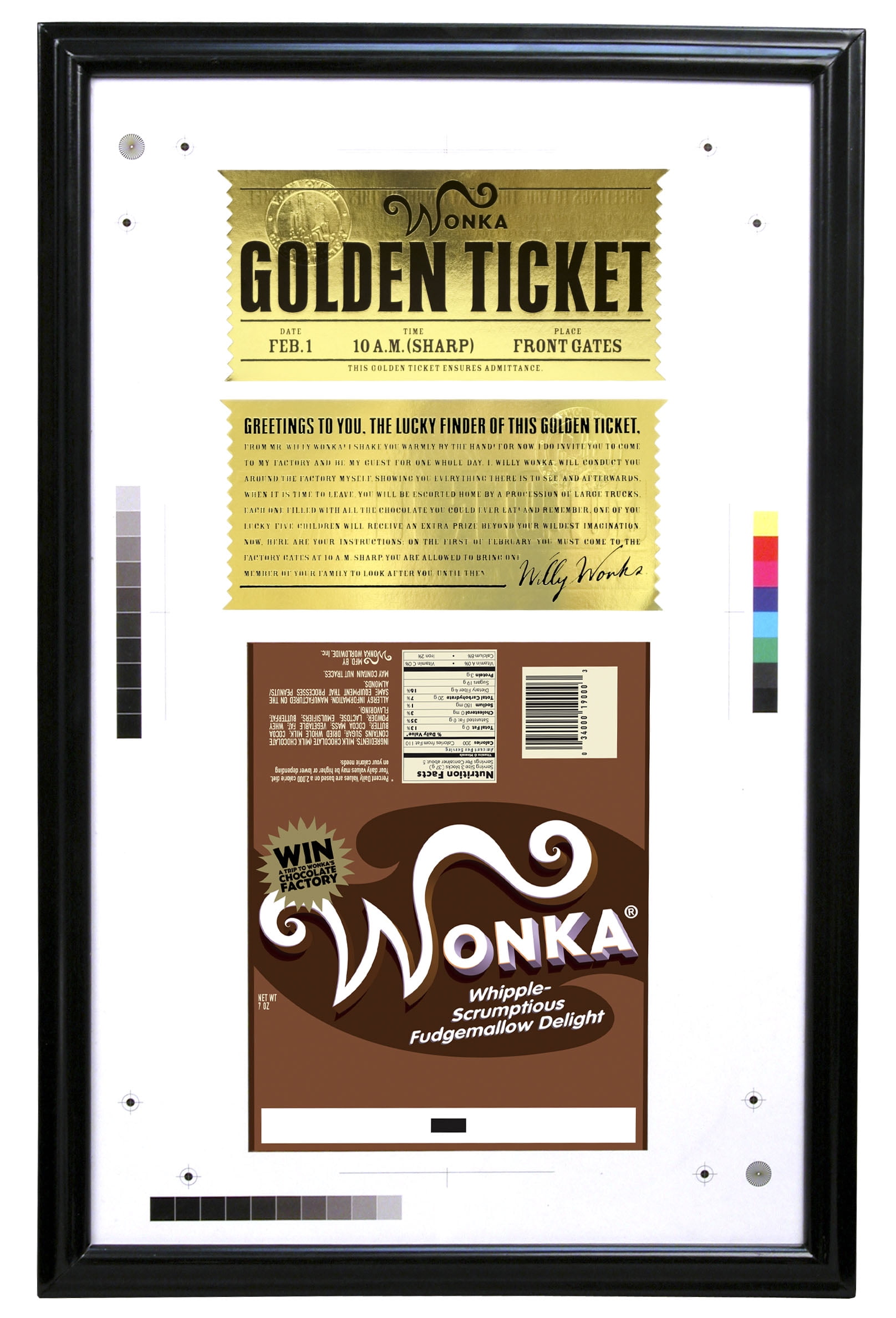 WILLY WONKA GOLDEN TICKET AND THE CHOCOLATE FACTORY LIMITED REPLICA TICKET