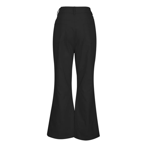 Nituyy Men's Retro Flare Pants, Solid Color Mid-Rise Trousers Casual  Classic 70s Bell Bottom 