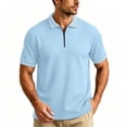 thumbnail image 5 of Rrxhxhs Golf Shirts for Men Geometric Trim Collared Quarter Zip Short Sleeve Breathable Casual Tops,XL, 5 of 6
