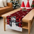 thumbnail image 6 of Christmas Table Runner Snowman Table Runners Cardinal Bird Snowflake Buffalo Plaid Cotton Linen Dresser Scarf Kitchen Dining Table Decor for Christmas Holiday Party Decor 13x36 Inch, 6 of 9