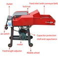 thumbnail image 2 of Electric Hay Cutter 4-Blade Straw Chopper Machine with Chain Plate Conveyor Animal Feed Chopper 220V, 2 of 17