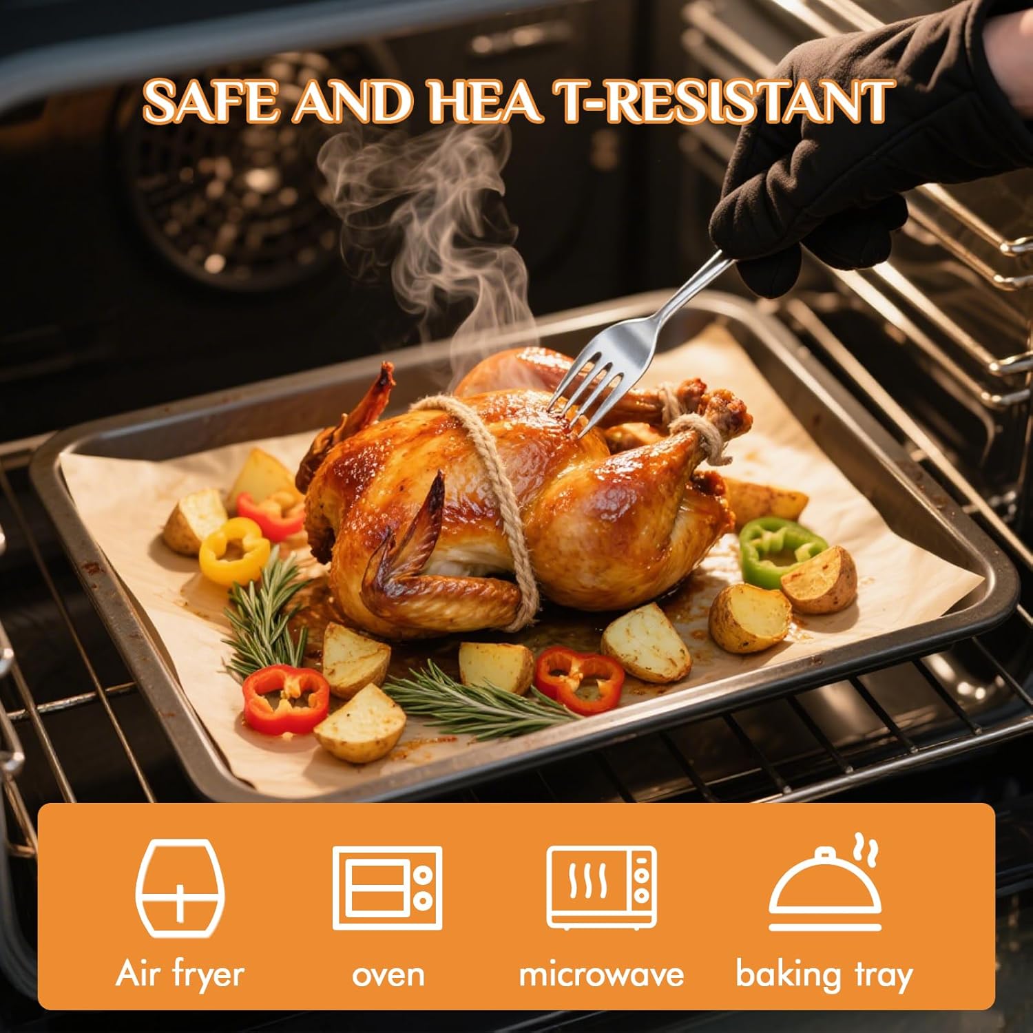 200 Pcs Parchment Paper Sheets, 12 x 16 Inch Precut Non-Stick Baking Parchment for Oven, Grilling, Steaming, Air Fryer, and Half Sheet Pans