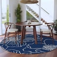 thumbnail image 3 of Blue Flowers Round Area Rug 6Ft Washable Circle Rugs for Bathroom Office, Spring Floral Botanical Modern Art Non-Slip Carpet Floor Mats Indoor Outdoor Carpet Runner Aesthetic Home Decor, 3 of 8