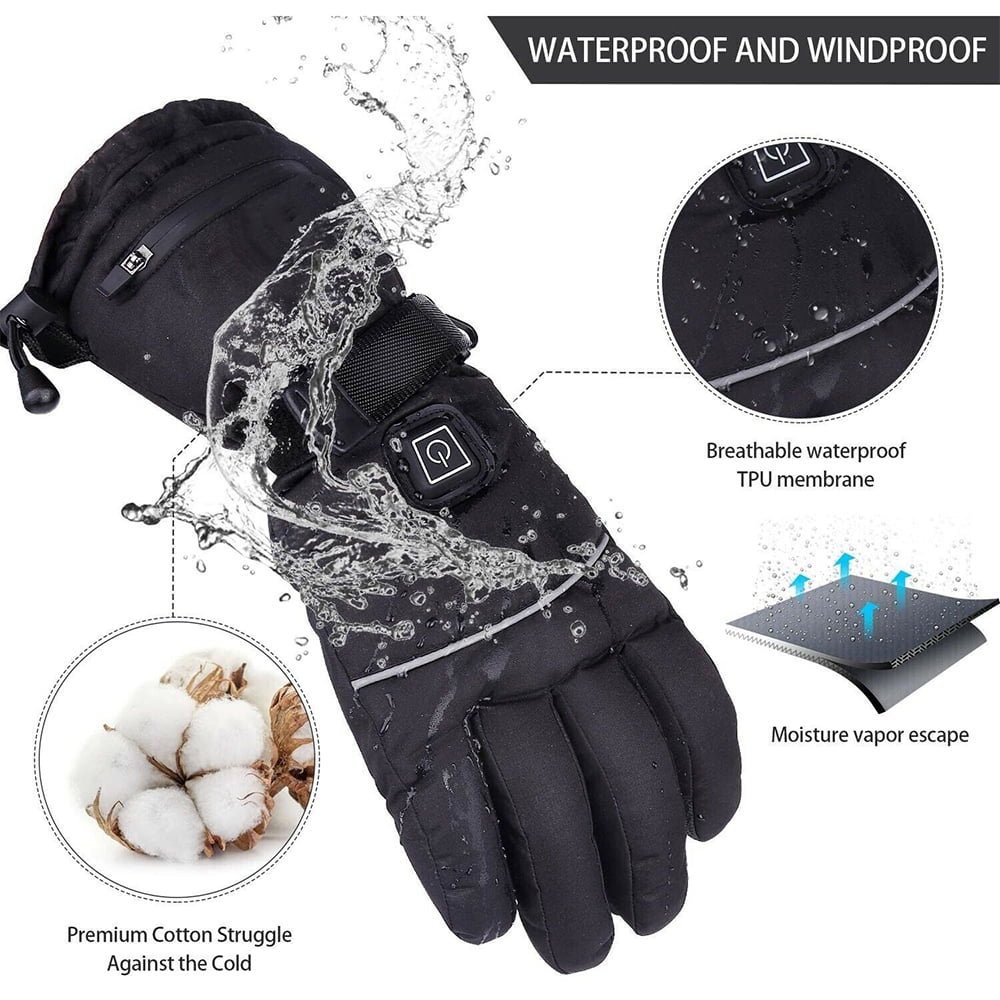 ZOELNIC Heated Glove for Men Women, 3 Heating Mode Electric Heated Gloves, Winter Warm Liners Glove for Unisex Winter Outdoor Sports