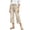Khaki, variant on Women's High Waisted Wide Leg Capri Jeans Button Fly Front Pocket Casual Denim Pants Straight Leg Ankle Length Trousers for Women Summer Spring Daily Wear