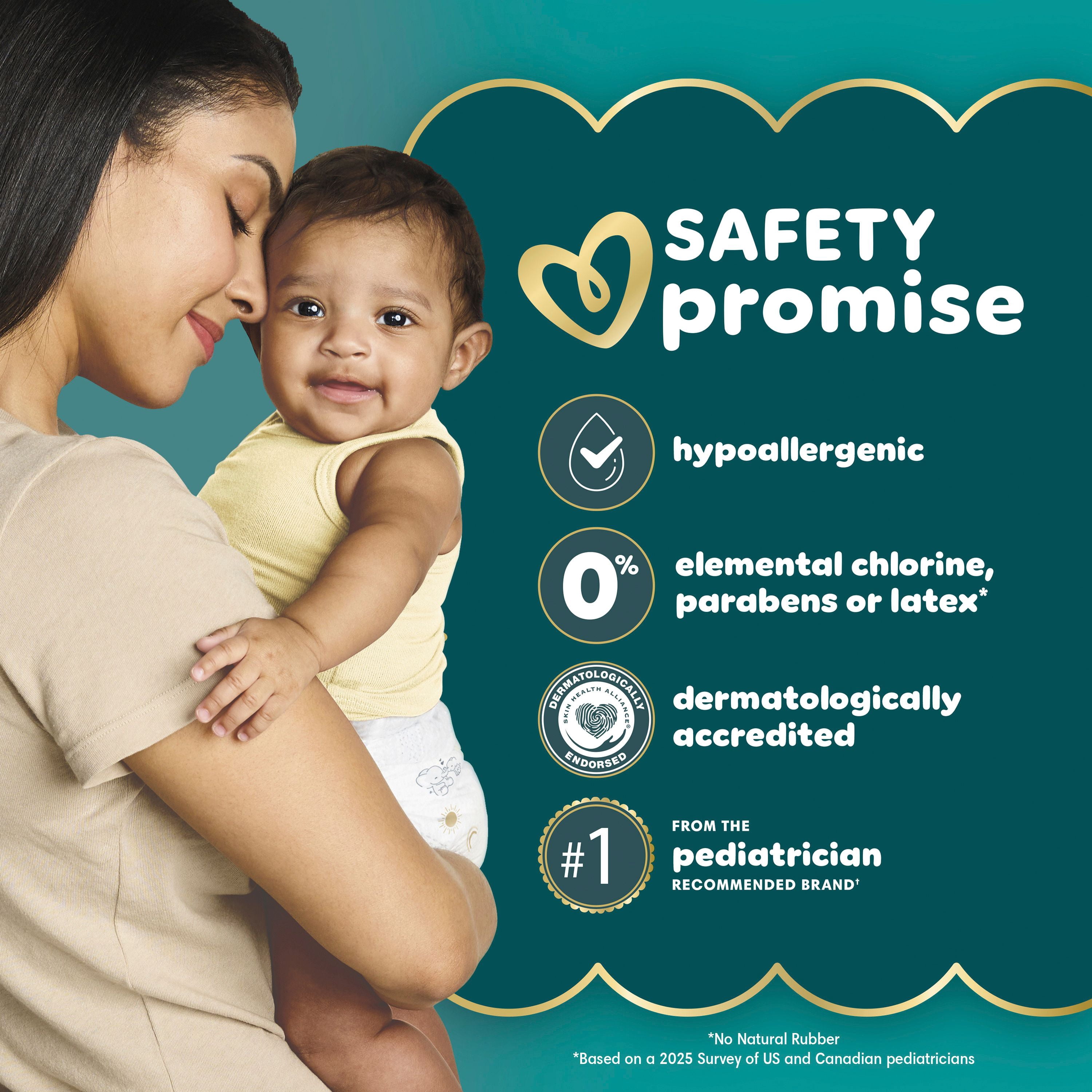 Pampers Swaddlers Diapers, Size 6 (23-44 lbs), Absorbent, Keeps Baby Dry and Comfortable, Skin Safe Disposable Baby Diaper