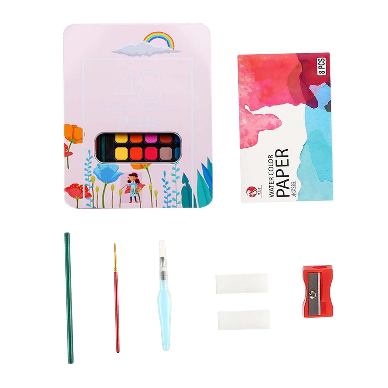 Watercolor Paint Set Pigment Paint Professional Watercolor Paper Art Portable Water Colors for Kids Adults Students Painters Beginners pink