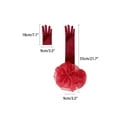 thumbnail image 2 of INSPIRAR CHIC Guantes de Ópera de Terciopelo para Mujer con Volantes de Tul Oversized para Fiesta Talla Única Rojo Vino, 2 of 6