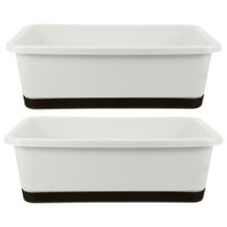 WASHWEPE Garden Planter Box White PP 2Pcs 17.7X10.2X5.9In