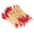 thumbnail image 6 of BambooMN 5.9" Decorative Small Ball Bamboo Cocktail Fruit Sandwich Picks Skewers - Red Dipped - 300pcs, 6 of 7