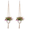 thumbnail image 1 of Gardening And Greening Woven Hanging Rack Flower Pot Net Bag - Iron Circle Hemp Simple Style 105cm Material: Hemp Rope It Is Recommended To Sell Multiple Pcs In Combination. The, 1 of 8