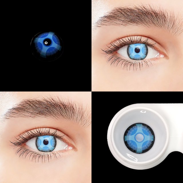 UYAAI 2 piezas/par de lentes de contacto de colores para Halloween para ojos, lentes de contacto de colores para cosplay, estuche para lentes de contacto, lentes de anime
