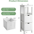 thumbnail image 3 of Moccha Small Bathroom Floor Cabinet, Freestanding Storage Cabinet with 2 Removable Drawers, Anti-Tipping Device, Modern Storage Organizer Rack Stand, Narrow Bathroom Cabinet for Small Spaces, White, 3 of 9