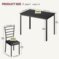 thumbnail image 2 of TROPOW Dining Table for 2, Small Table and Chairs Set of 2, Dinette Set for 2, Square Dinner Table Set, 3 Piece Kitchen & Dining Room Sets for Small Space (Black, Table with 4 Upholstered Chairs), 2 of 8