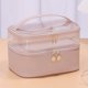 thumbnail image 5 of El maquillaje de doble capa empaqueta el bolso cosmético ligero de la PU del PVC para los regalos de vacaciones de las mujeres, 5 of 9