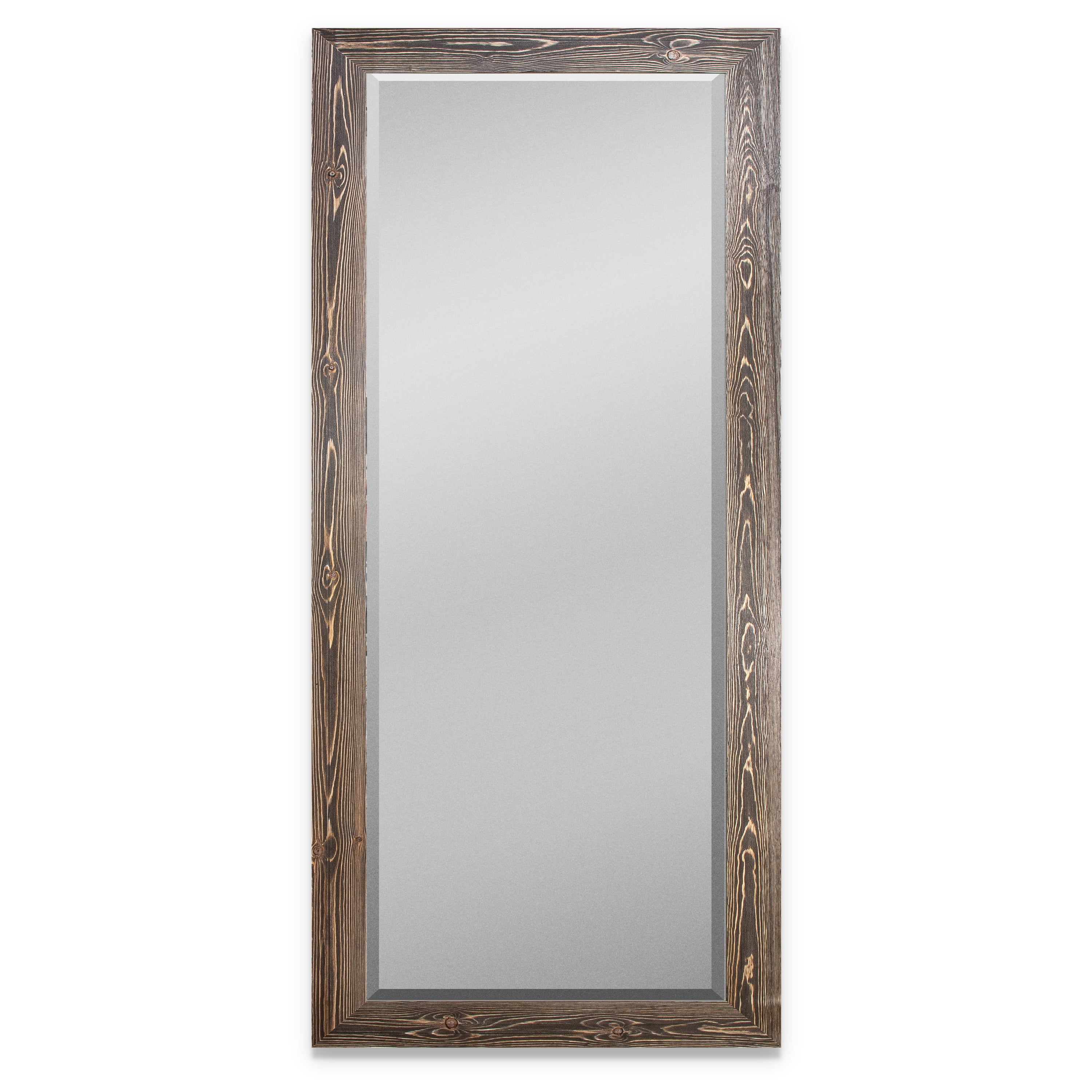 Contemporary Beveled Dark Brown Mirror