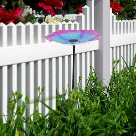 Hemoton Decorative Garden Bird Bath with Stake, Multi-Functional Bird Feeder Bowl and Water Basin for Outdoor Garden Wildlife