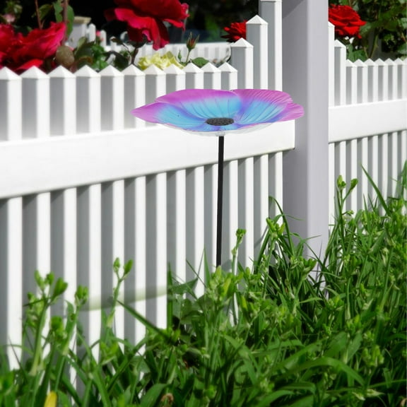 Hemoton Garden Bird Bath Decorative Garden Bird Bath Bird Feeder Bowl with Stake Bird Bath Stake for Garden Multi-functional Bird Food Water Feeder Bird Bath Basin