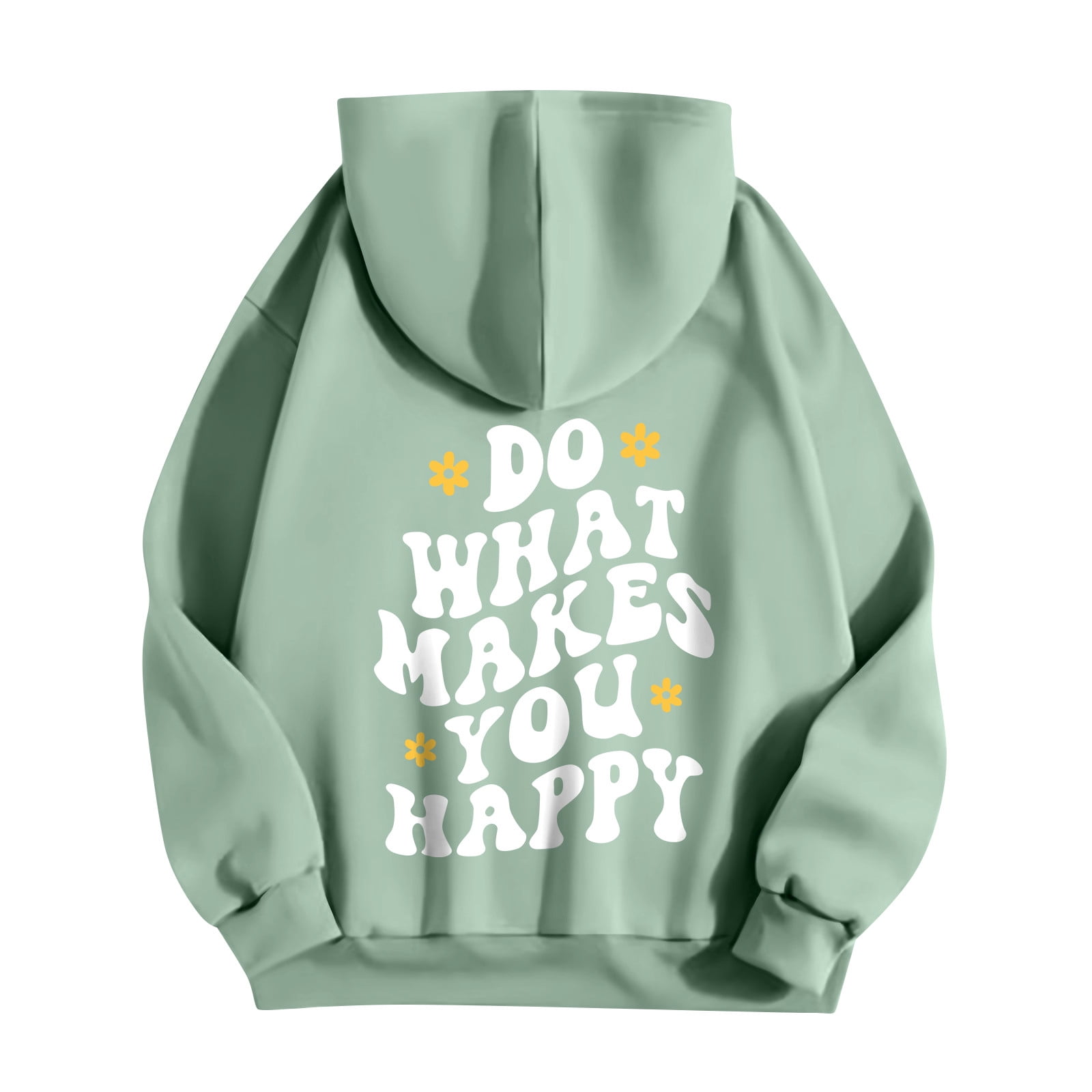 JULMCOMO Green Palm Puff Hoodie Preppy Oversized Long Sleeve JULMCOMO Green Palm Puff Hoodie Preppy Oversized Long Sleeve