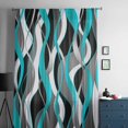 thumbnail image 5 of Aqua Stripe Semi Sheer Curtains Drapes for Living Room,Bedroom,French Doors Window 108 Inches Long,Ombre Grey Moire Geometric Modern Abstract Rod Pocket Chiffon Curtain Drapery Voile Draperies Panel, 5 of 6