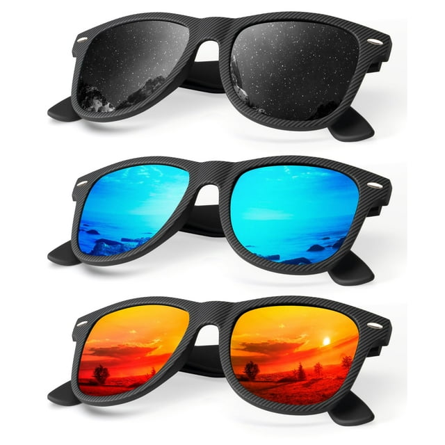 Gafas de Sol Polarizadas KALIYADI Acabado Mate UV400 (Paquete de 3)