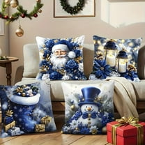 Xuniizn Christmas Pillow Covers 18x18 inch Xmas Decorations Soft Plush Faux Fur Wool Christmas Throw Pillow Cases Winter Holiday Decor for Sofa Living Room