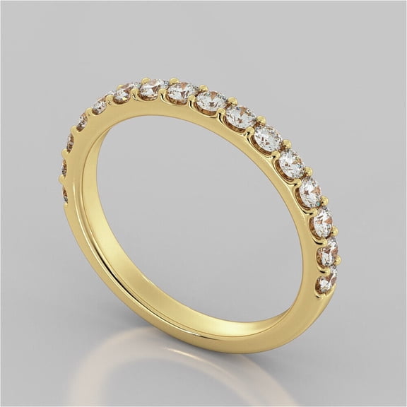 2.50 mm Moissanite Wedding Band White Gold Plated Wedding Band Dainty Wedding Band Women Stacking Ring Promise Ring Sterling Silver Eternity Ring