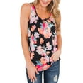 thumbnail image 3 of Women Sleeveless Floral Print Zipper Back Tank Top, 3 of 7