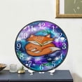thumbnail image 5 of GZHJMY Cartoon Fox with Space Pattern Wall Clock Silent Non Ticking 9.5 Inch Round Easy to Read for Home Office School Clock, 5 of 7