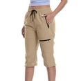 thumbnail image 3 of Cutuoiiu Women's Cargo Pants, Casual Elastic Waist Capri Pants with Zipper Pockets, Quick Dry Hiking Pants for Outdoor Work and Summer Wear, 3 of 7
