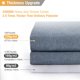 thumbnail image 5 of BTTN Cortina de ducha azul gris – Juego de cortina de ducha de tela con textura de lino con 12 ganchos de plástico, cortinas de baño decorativas impermeables de lujo para hotel, lavable a máquina, 72, 5 of 5