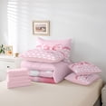 thumbnail image 6 of jejeloiu Kawaii Bowknot Hearts 7-Piece Twin Bedding Sets,Girls Cute Bowtie Bedding Comforter Set For Girls Women Reversible, 6 of 8