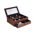 thumbnail image 2 of 12" in BROWN LEATHER TEMPERED GLASS MEN VALET BOX, 2 of 2
