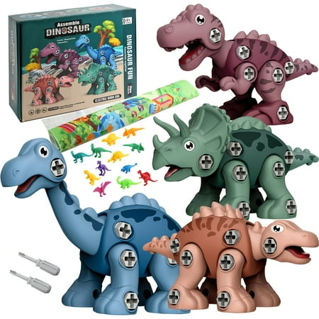 

Take Apart Dinosaur Toys For Kids - Dino Building Toy Set With Activity Play Mat And Screwdriver Tool Construction Play Kit STEM Learning Gifts For Boys Girls Age 3 4 5 6 Year Old
