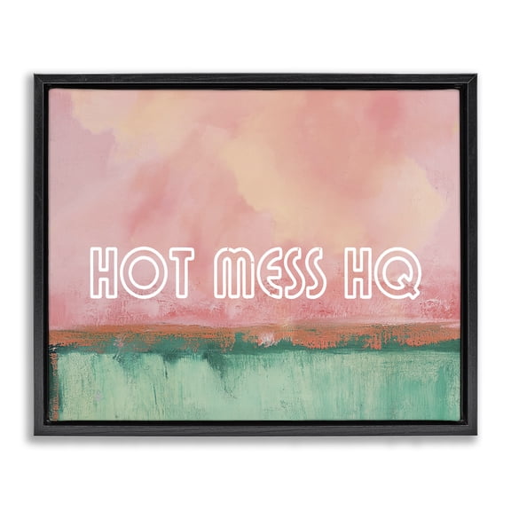 Stupell Industries Modern Hot Mess Headquarters Black Floating Frame Canvas Art, 21 x 17, by Gina Kelly