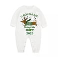 thumbnail image 3 of Pijamas familiares navideños a juego, conjunto de pijamas de Dachshund a través de la nieve verde a cuadros, 2023, 3 of 3