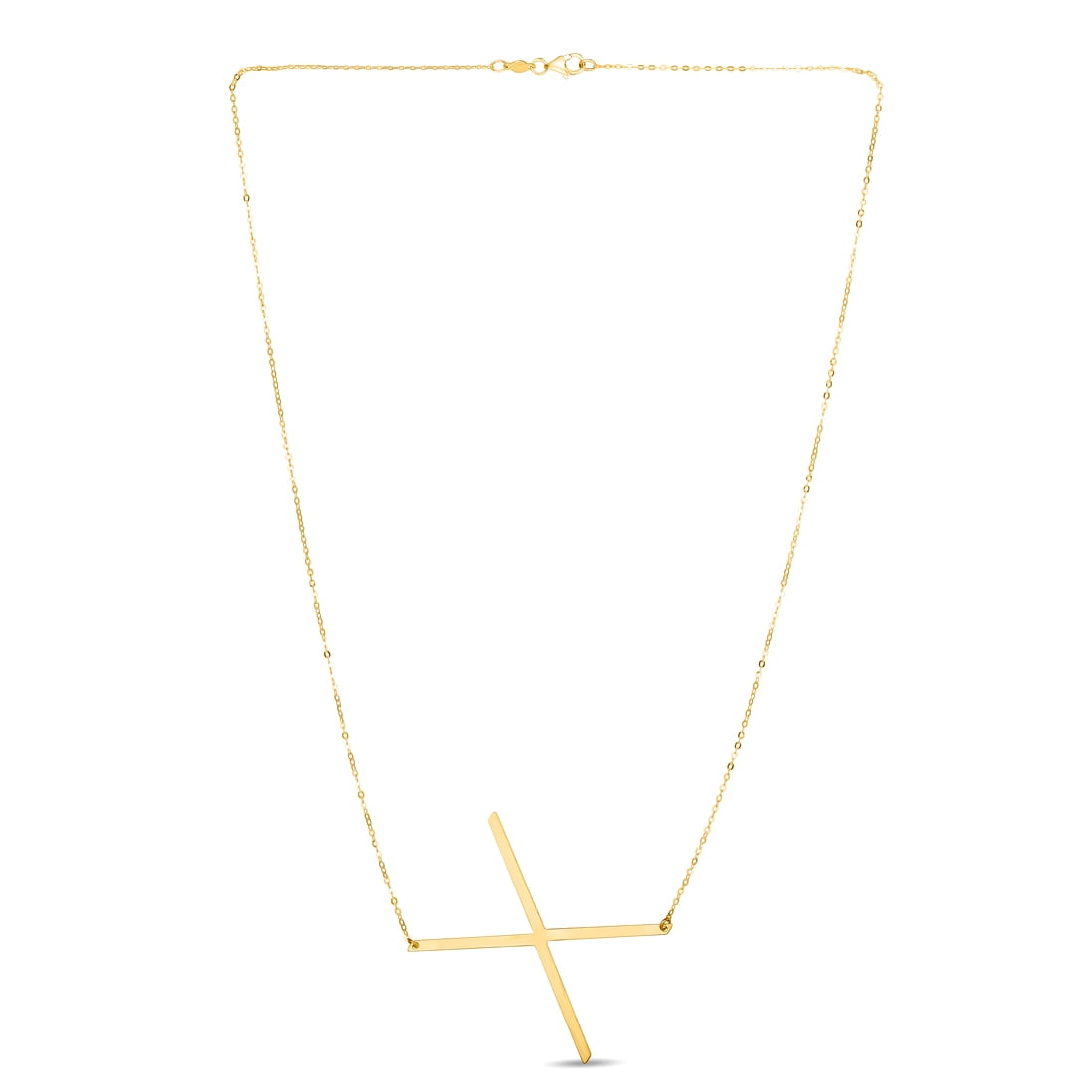 14k Yellow Gold Polished Letter Name Personalized Monogram Initial-x Necklace With Lobster Clasp 18 Inch Pendant Necklac