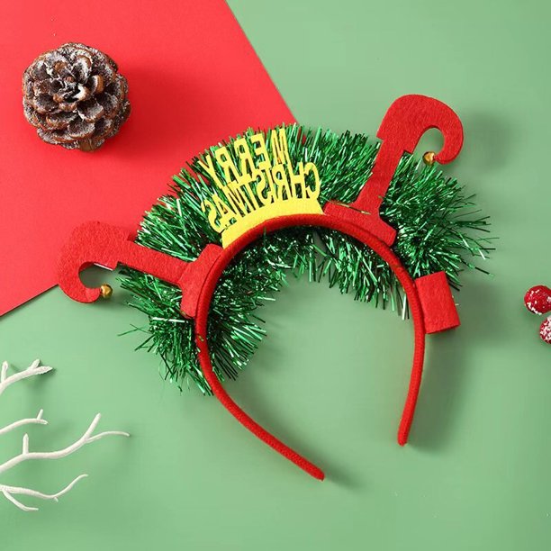 Fuuny-Diadema navideña de alce de nieve para niños, árbol de Navidad, regalo de Feliz Año Nuevo, 2024