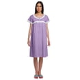 thumbnail image 1 of Moomaya Short Sleeve Nightdress For Ladies Printed Button Placket Nightwear, 1 of 4