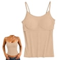 thumbnail image 6 of Khaki Women's Shelf Bra Camisole Tops Ribbed Polyester,Spandex Sleeveless Casual Shirts Racerback Workout Yoga Camisole Tops Comfy Undershirt Tank Top Women L, 6 of 8