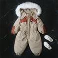 thumbnail image 2 of Zshosam Snow Suit for Babies Infant Snowsuit Toddler Baby Winter Clothes with Zippers Hat Warm Baby Girl Boy Coat Size 4T 5T,(Khaki 4-5 Years), 2 of 5