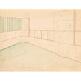 thumbnail image 3 of Winold Reiss 18x15 Black Modern Framed Museum Art Print Titled - Interior Design Drawings for Unidentified Rooms.) (Sketch for Interior with Green Coloring and Floral Pattern on Wall (1910), 3 of 5
