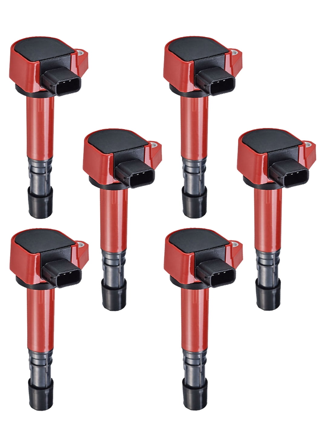 Set of 6 Red Ignition Coils Compatible with 2006 2007 2008 Honda