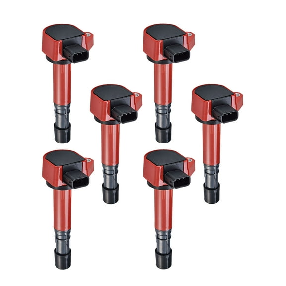 Set of 6 Red Ignition Coils Compatible with 2004-2007 Saturn Vue 3.5L V6 Replacement for UF400 C1460