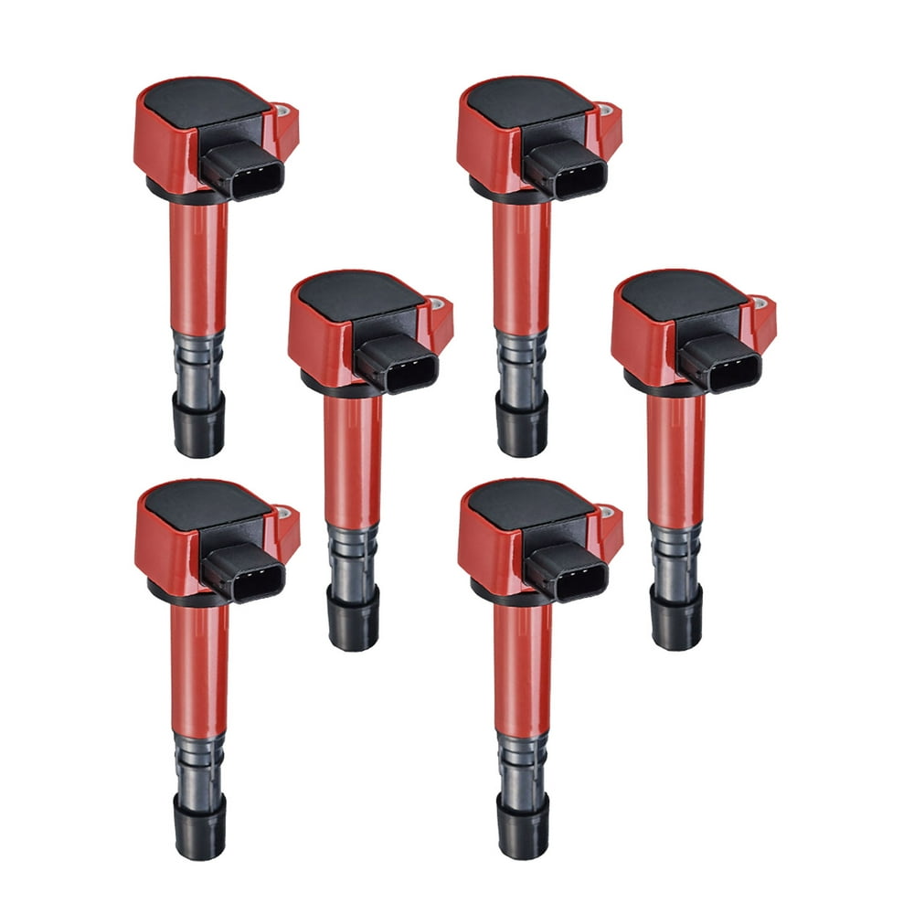 Set of 6 Red Ignition Coils Compatible with 2006 2007 2008 Honda