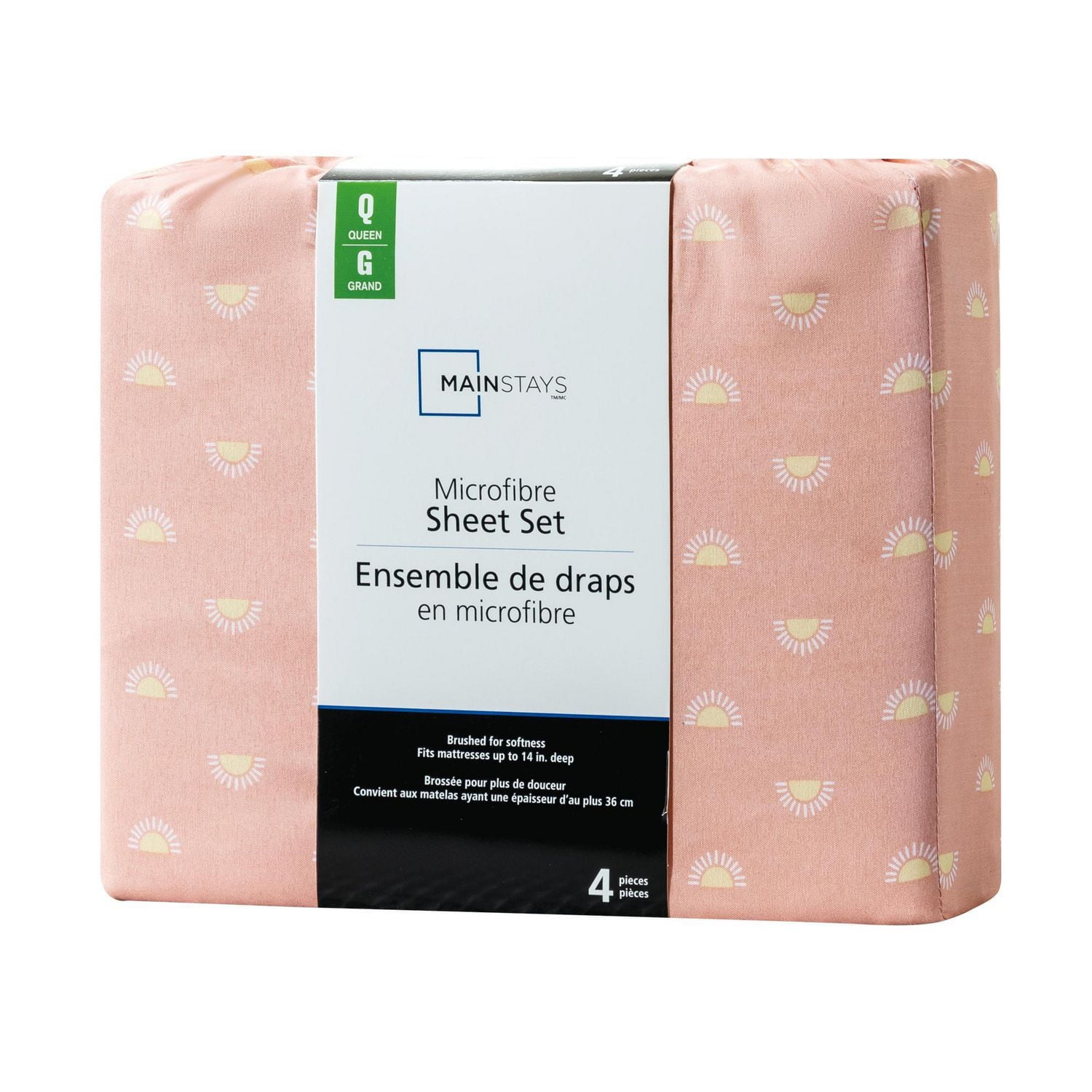 Ensemble de draps en microfibre doux et facile d'entretien Mainstays coucher de soleil, lit 1 place - Rentrée des classes!