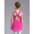 thumbnail image 4 of Yeahdor Kids Girls Sleeveless Rhinestones Ballet Leotard Contemporary Modern Lyrical Dance Dress Hot Pink 14, 4 of 7