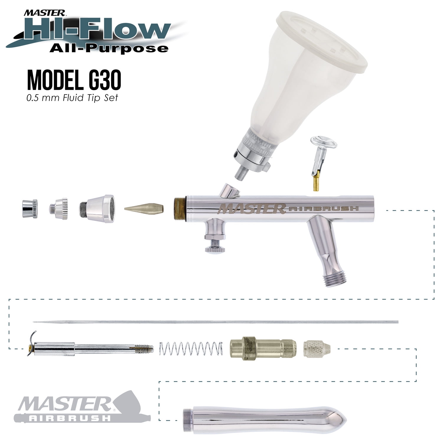 New Pro 4 COLOR GRAVITY CUP Dual-Action AIRBRUSH SET KIT Cake Tattoo Paint Hobby